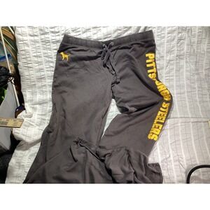 Victoria's Secret PINK NFL Pittsburgh Steelers Sweatpants Grey Yellow Large L
